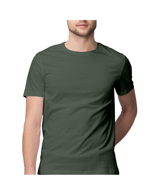 Olive Green Unique 100% cotton Plain T-Shirt