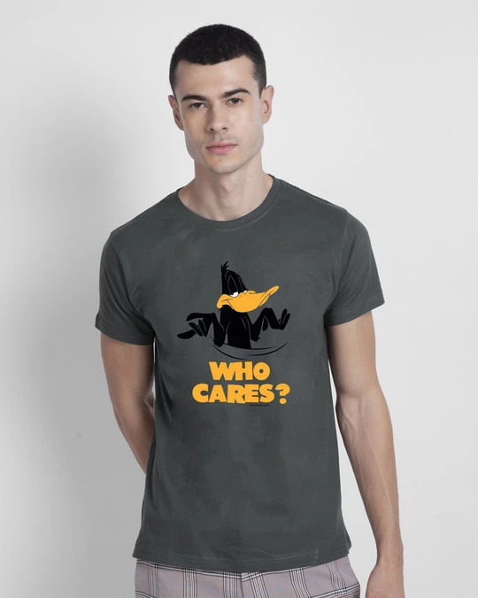 Who Cares Duck Printed T-Shirt