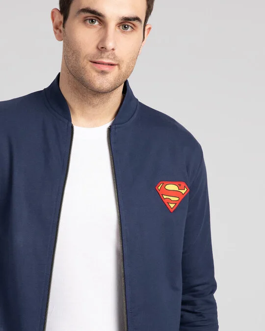 Superman Logo Badge Printed Jacket
